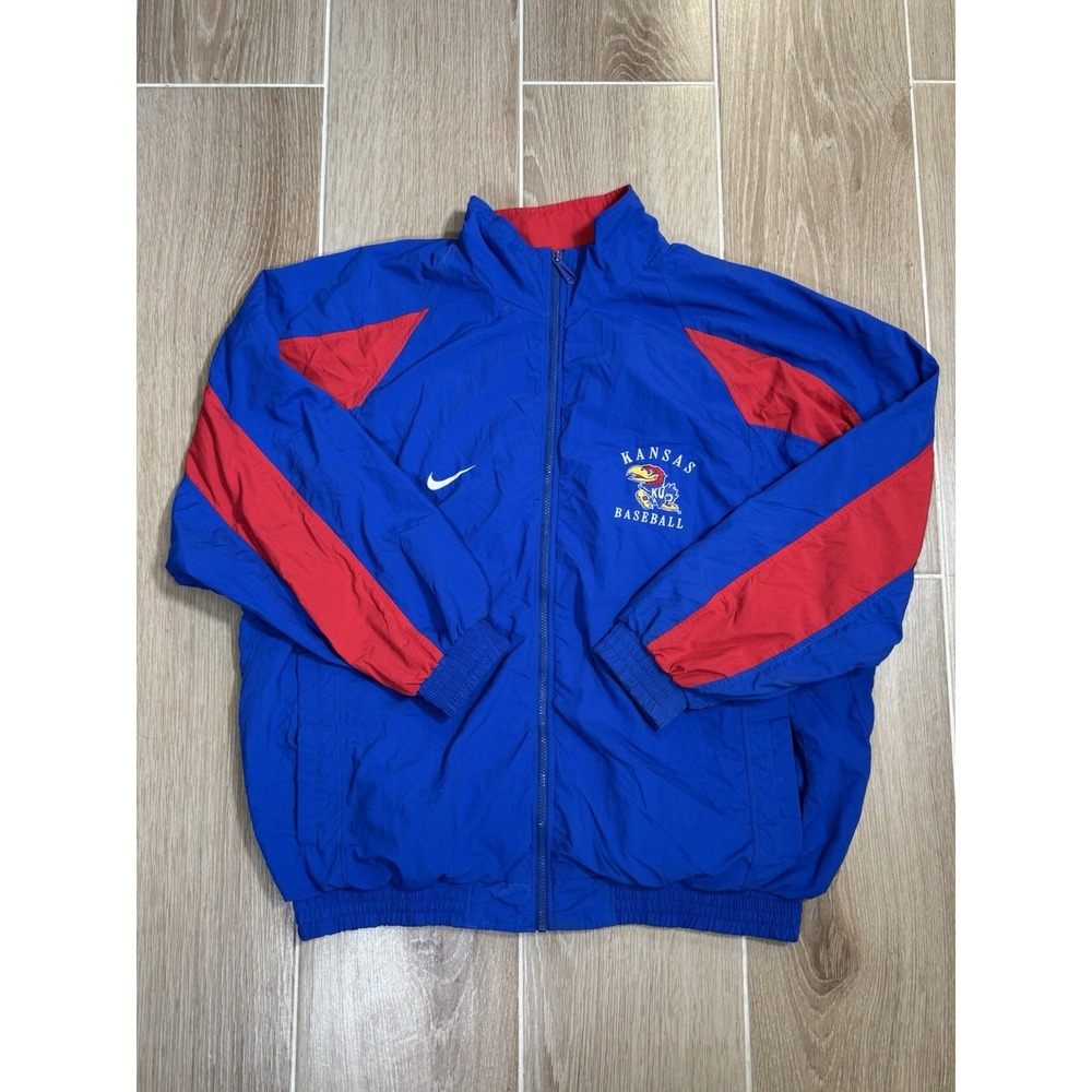 Vintage 90s Nike Jacket Mens XXL University of Kansas Jayhawks Basketball Jacket